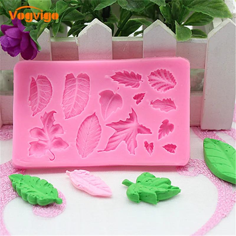 VOGVIGO завод серии лист силиконовые формы листьев Fondant (сахарная) прессформы