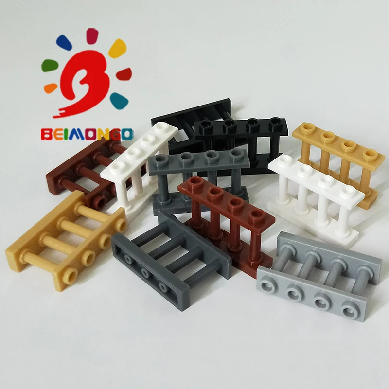 Бесплатная доставка! BEIMONGO строительный блок MOC забор 1x4x2 2W 4 ручки перила 100 шт