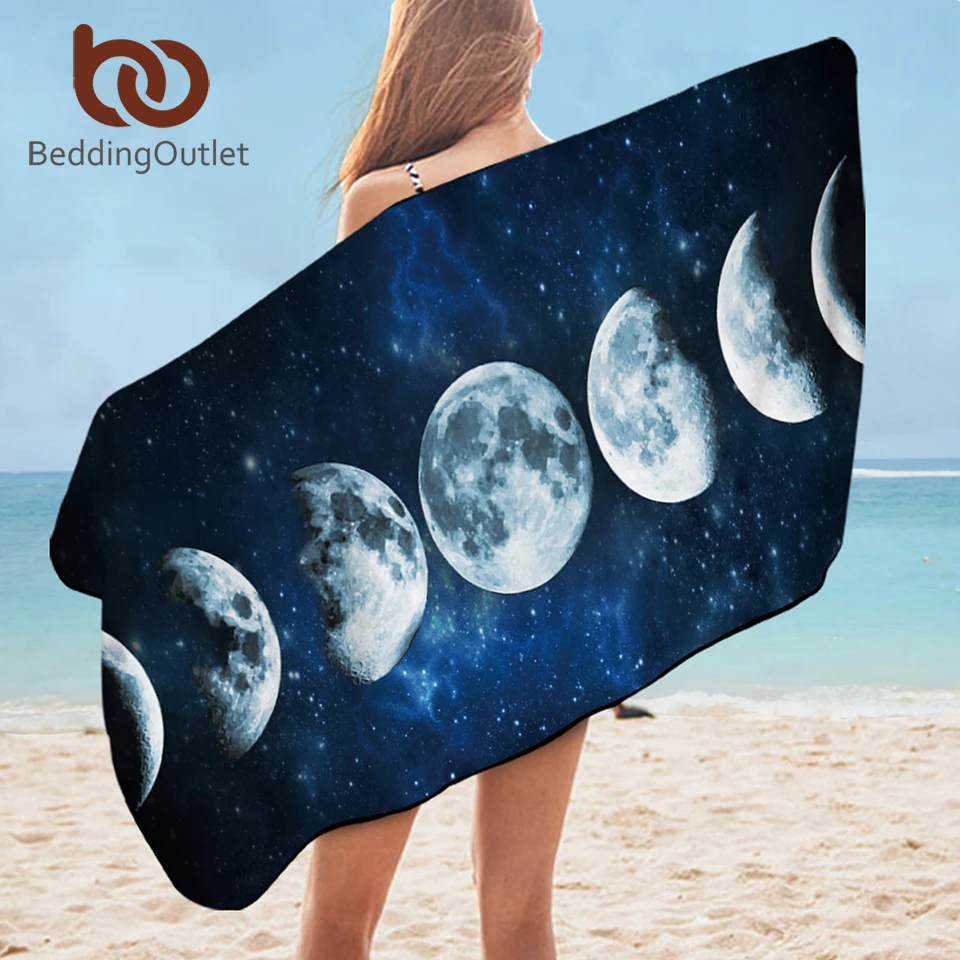 BeddingOutlet Сменное банное полотенце с принтом Луны и затмения пляжное из микрофибры