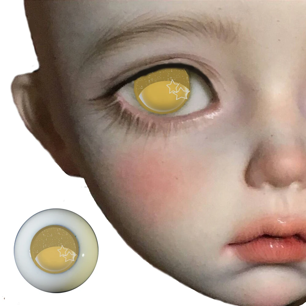 Комический желтый Звездный глазной шар 12 мм 14 16 18 20 22 акриловый BJD кукла ручной