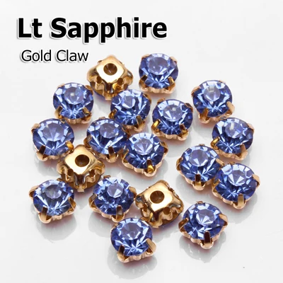Lt Sapphire Горячая распродажа! Стразы 17 цветов, Золотые камни 4 мм/5 мм/6 мм/7 мм для украшения платьев, аксессуары для самостоятельной сборки - Цвет: Lt Sapphire