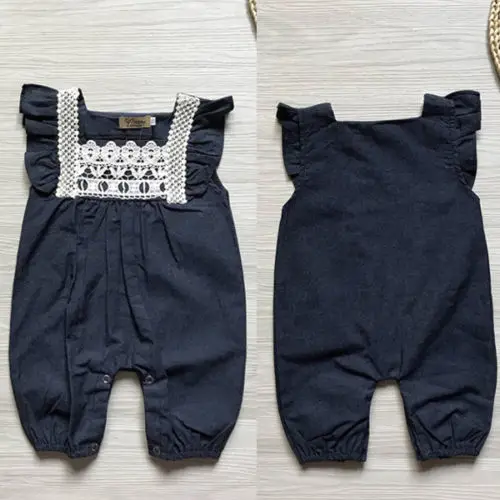 Новинка 2020 года джинсовый комбинезон для новорожденных кружевные брюки одежда