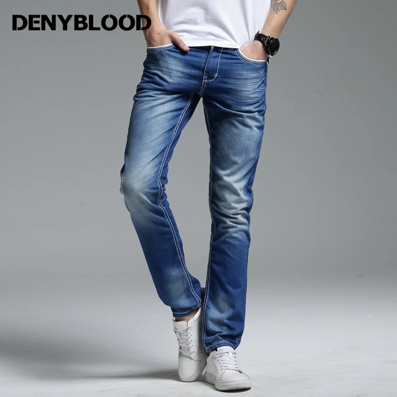 Мужские рваные джинсы с эффектом потертости Модные Винтажные повседневные брюки