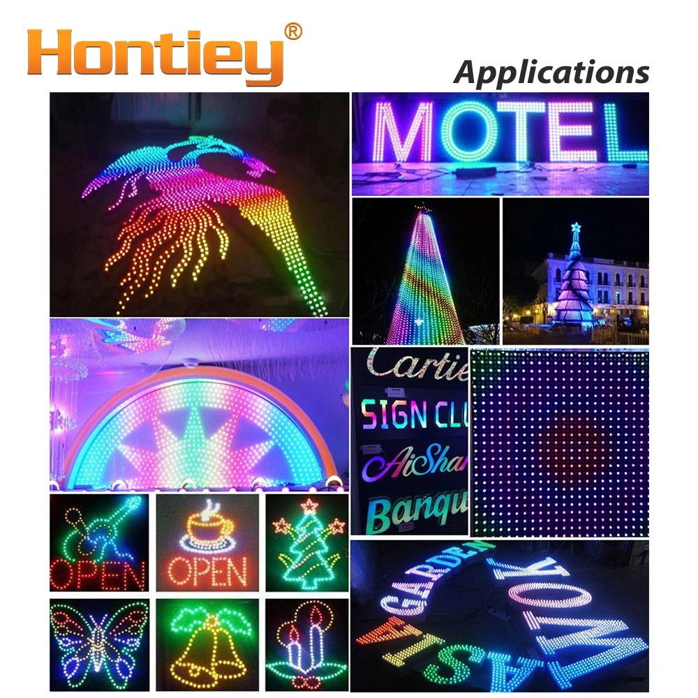 Hontiey светодиодный ленточный светильник 50 шт. 12 мм WS2811 IC полноцветный RGB DC 5 В