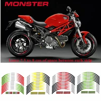 motorcycle frontrear edge outer rim sticker wheel decals 17inch stickers for ducati monster 695 696 796 1100 1100s 797 821 795
