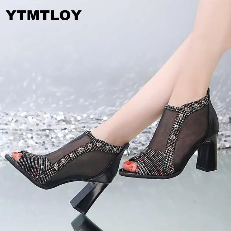 2019 New Women Sandals Patent Leather High Heels Shoes Sexy Pumps Fashion Wedding stiletto Zapatos De Mujer Peep Toe | Обувь