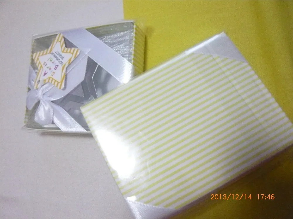 

Free shipping Wedding favor --Wedding celebration supplies h"A Star is Born!"Metal Bookmark with White-Silk Tassel 50pcs/lot