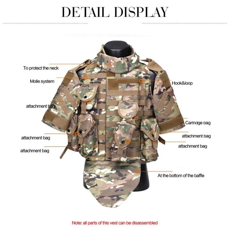 USMC Airsoft Military OTV Tactical Vest Camouflage combat Body Armor With Pouch/Pad ACU Molle Assault Plate Carrier CS Clothing