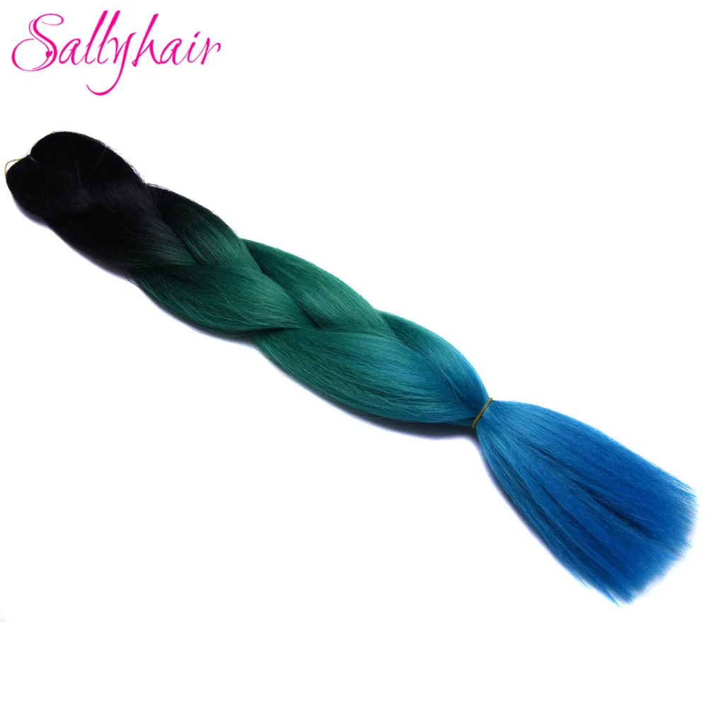 P27/613 Jumbo косы ombre плетение волос 2 3 тон чёрный; коричневый розовый цвет sallyhair 24 дюйма высокой Температура Волокно Синтетические волосы расширение - Цвет: P27/613