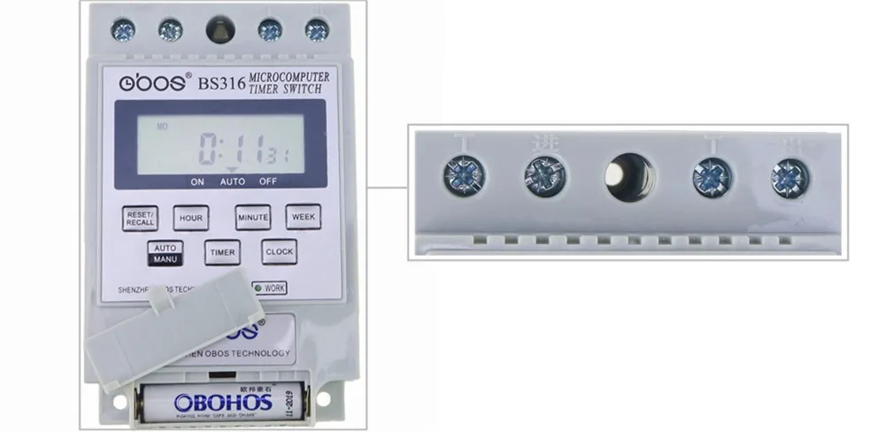 BS316 AC 220V 25A din-рейка lcd цифровой программируемый электронный таймер контроллер цифрового таймера BS316