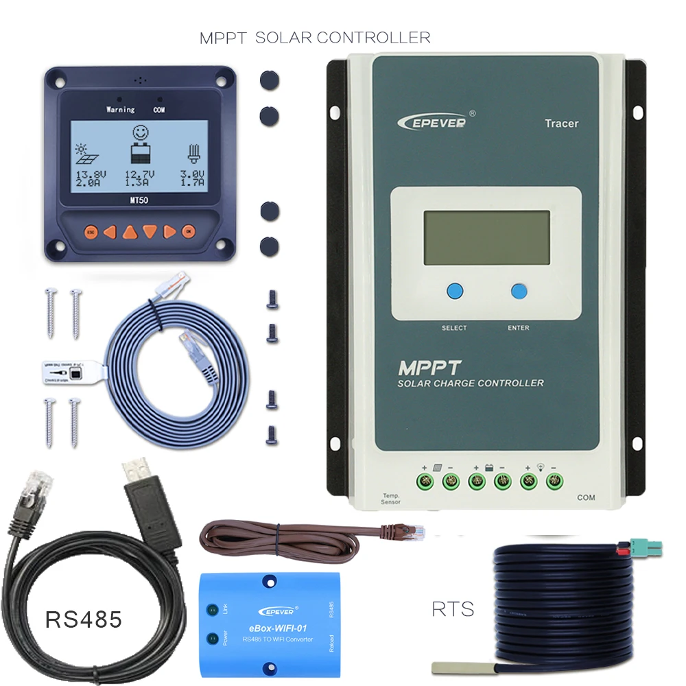 10AN-MT50-RS485-T-W EPEVER 1210AN TracerAN серии MPPT 10A 12 в 130 Вт 24 в 260 Вт Авто лучшая панель солнечных батарей с зарядным устройством с ЖК-дисплеем контроллер солнечной зарядки - Цвет: 10AN-MT50-RS485-T-W