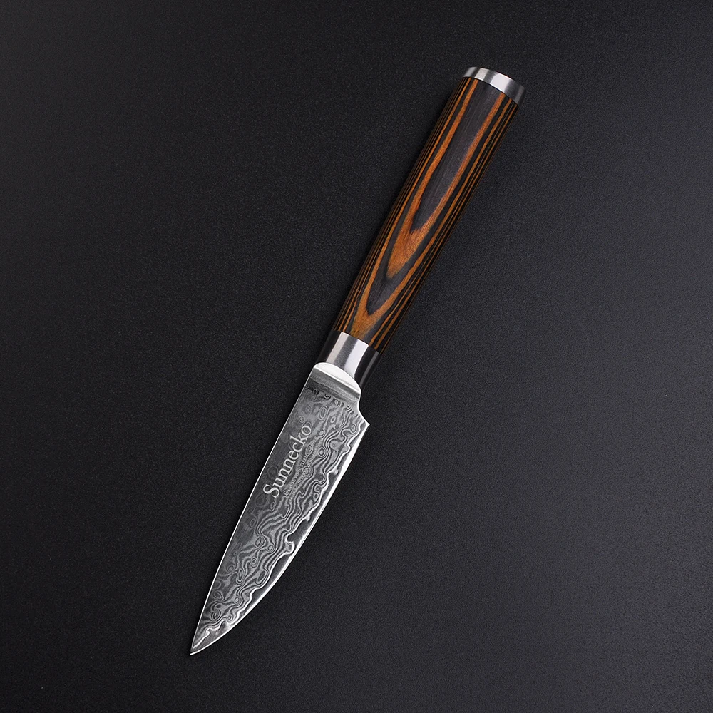 SUNNECKO 3 5 &quotдюймовый нож для очистки овощей Кухонные ножи японский Дамаск VG10