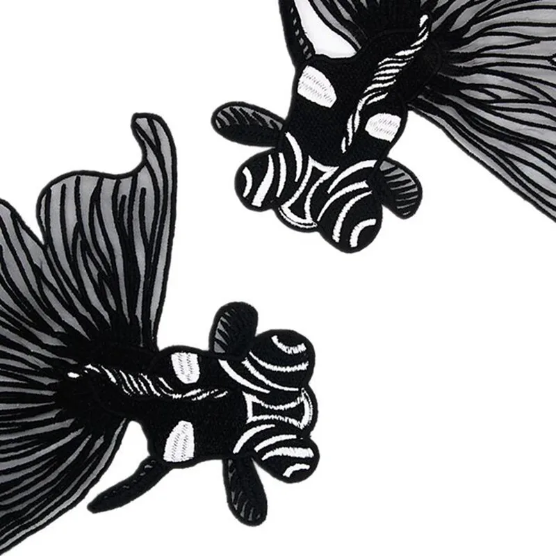 1 шт. вышитые нашивки с крупной рыбой аппликация для одежды аксессуары сделай сам