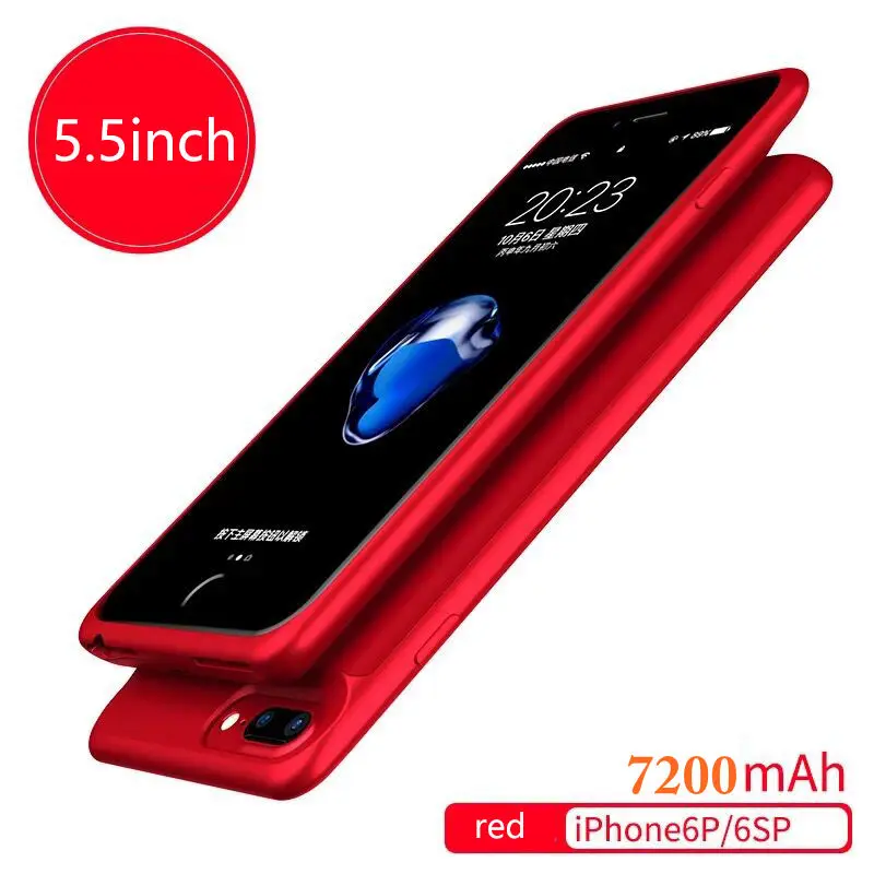 Ultra Slim внешнего резервного Батарея 7200 мАч чехол для телефона питания iPhone 7 P 8 6 5