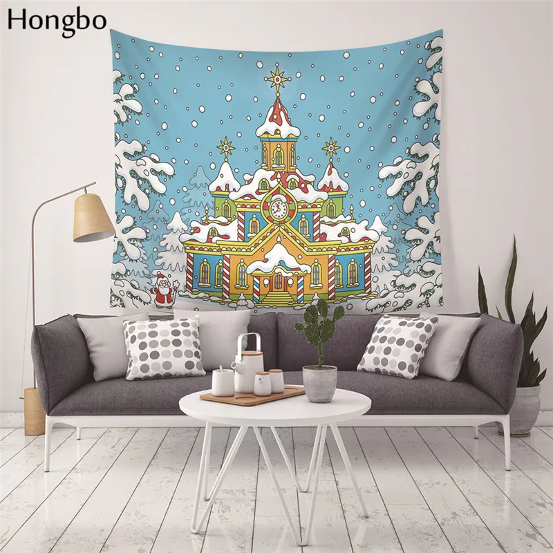 Гобелен Hongbo с принтом снежинок снеговик Санта-Клаус новый год Счастливого