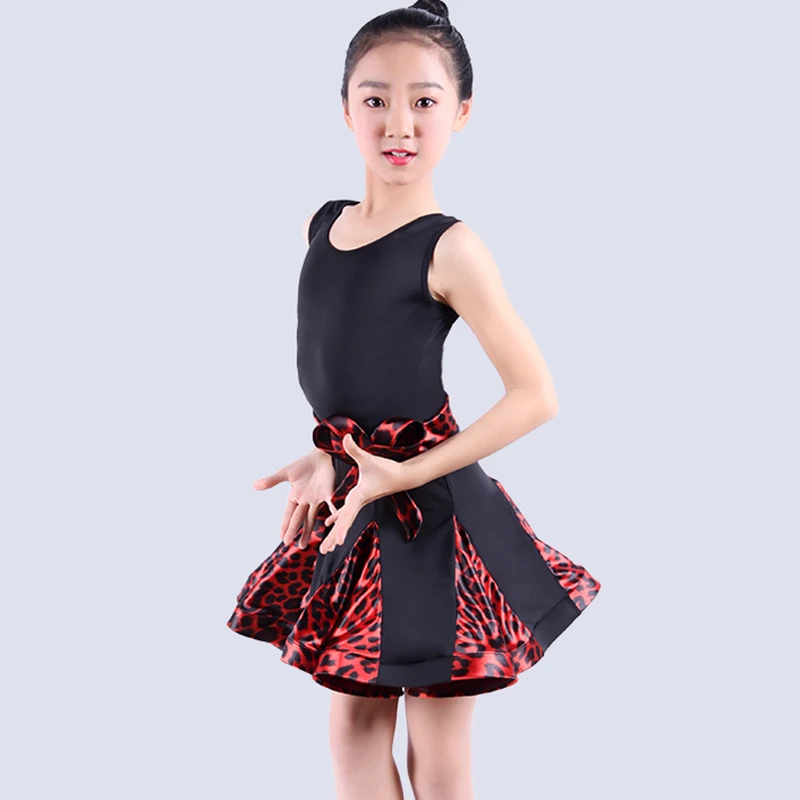 red dress 2 Изящное платье для латинских танцев для девочек, стандартное Золотое красное платье для соревнований, Детские бальные костюмы для самбы и Танго N5020 - Цвет: red dress 2