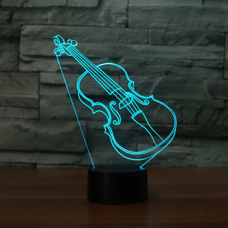 Ночник для скрипки 3D Luminaria 7 цветов светодиодный светильник гитары ночник детей