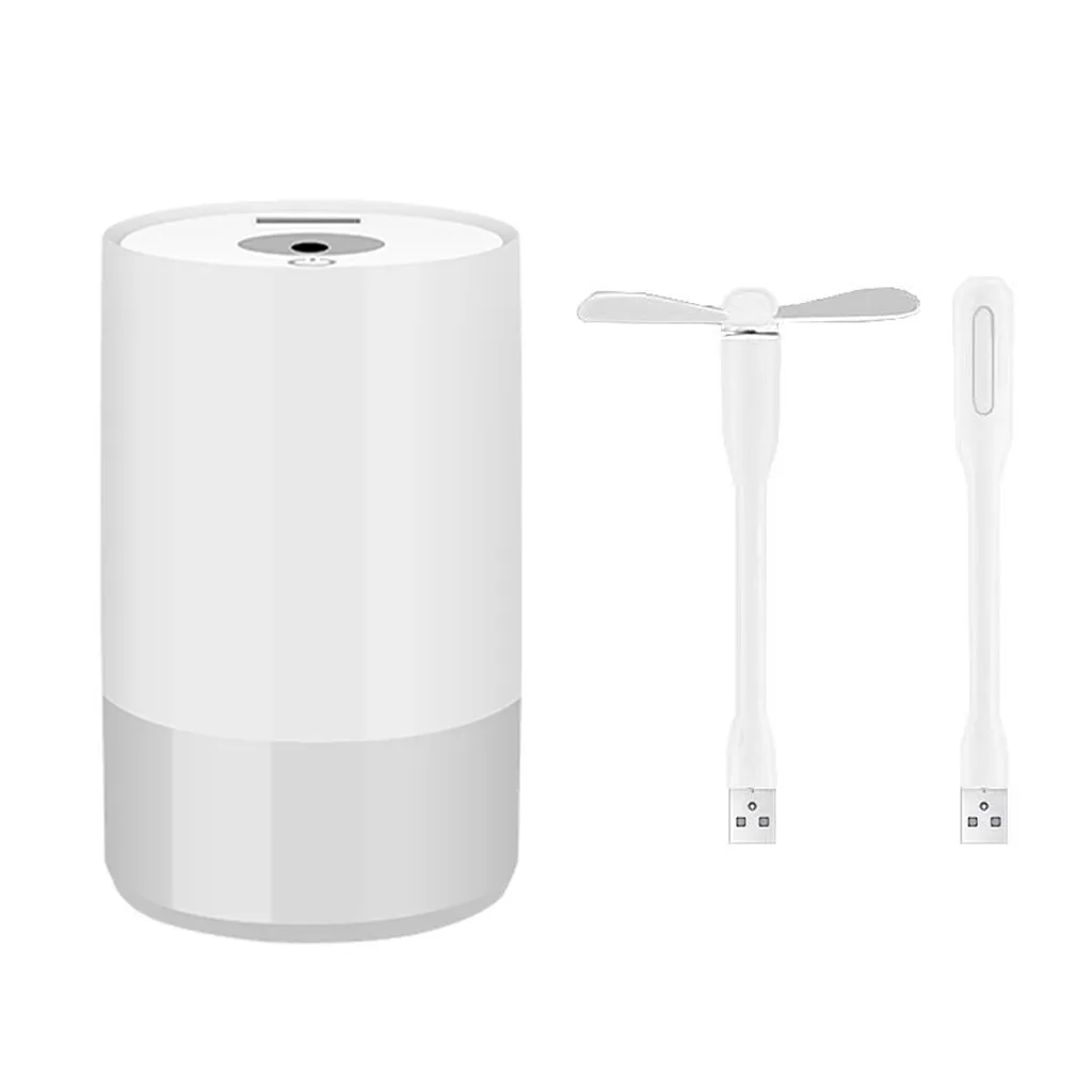 Gray 3 в 1 увлажнитель USB вентилятор Светодиодный увлажнитель воздуха диффузор очиститель Распылитель USB масло ароматерапия холодный туман для офиса дома - Цвет: Gray