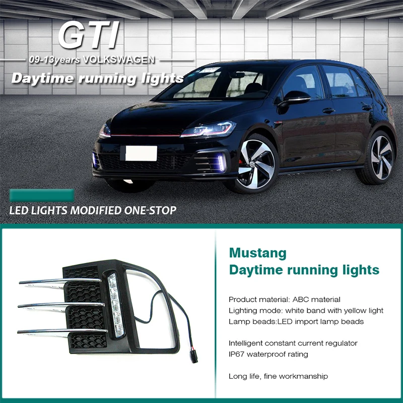 ROADOT светодиодные дневные ходовые огни для VW Golf 6 GIT 2010 2011 2012 с поворотным сигналом