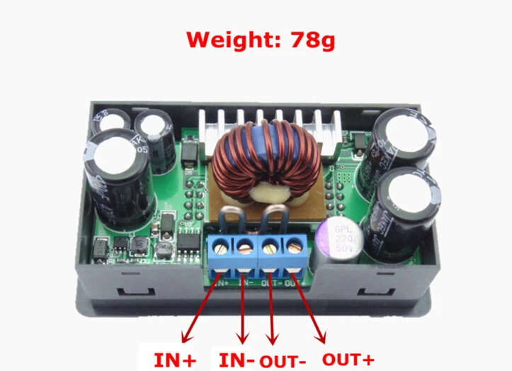 

DP50V5A Adjustable Voltage Regulator Constant Voltage Current Step-down Power Supply Module color LCD Voltmeter 10%OFF