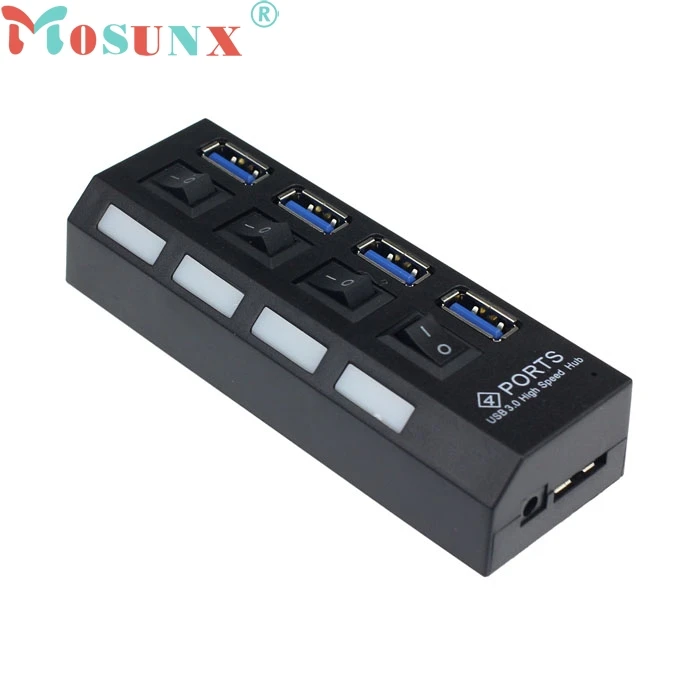ECOSIN2 4 порта USB 3 0 концентратор с переключателем ВКЛ./ВЫКЛ. Адаптер питания для