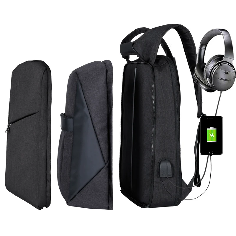 J and R Black XQXA тонкий рюкзак для ноутбука для мужчин/женщин с USB и разъемом для наушников, бизнес рюкзак с защитой от кражи, унисекс, 17,3 дюймов, повседневный рюкзак серого цвета - Цвет: J and R Black