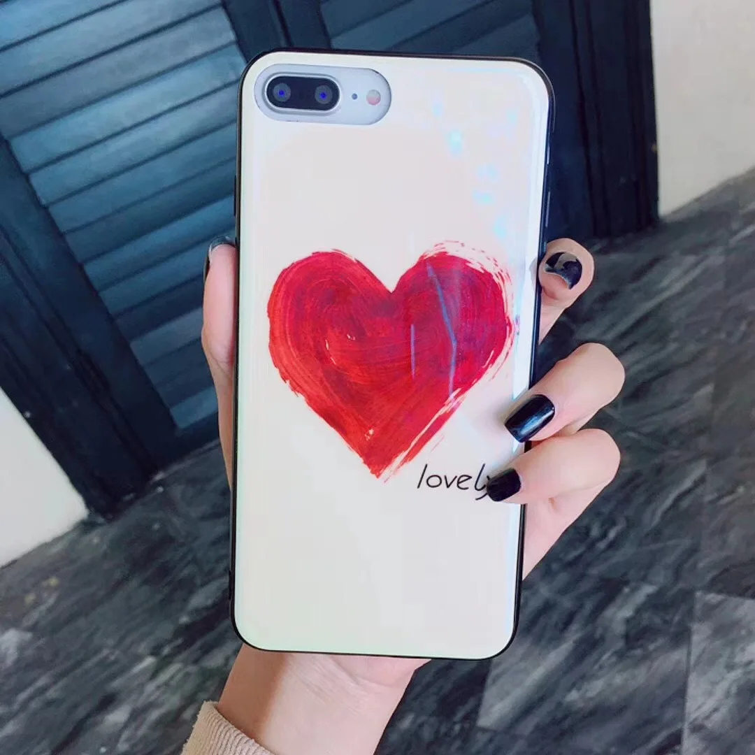 Роскошные милые сердцу граффити Телефон задняя крышка для iPhone X 6 S 7 8 плюс Fundas