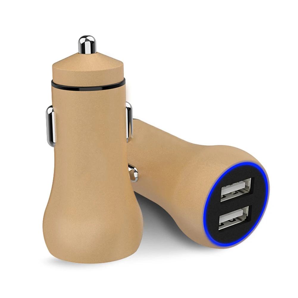 Светодиодный светильник, автомобильное зарядное устройство с двумя usb-портами для iPhone X, XS, samsung, S10 Plus, S10e, металлическое быстрое зарядное устройство, быстрая зарядка для huawei Mate20, P30
