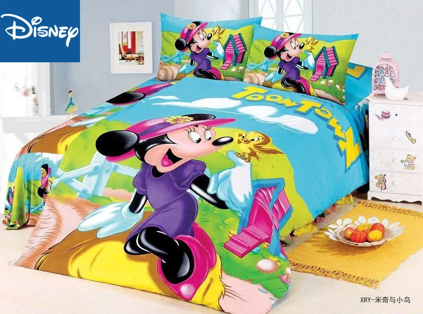 Twin size Minnie mouse bedding set for girls bedroom decoration twin quilt covers flat sheet 3-4pcs home textile pillow case new | Дом и сад