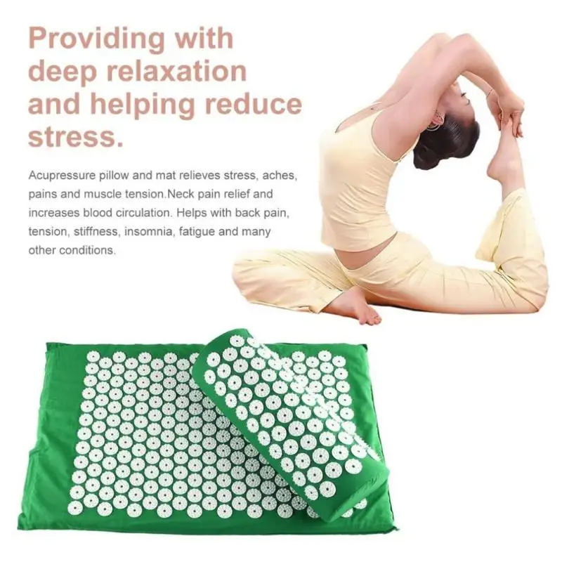 

Massager Cushion Acupressure Sets Relieve Stress Back Pain Acupressure Mat/Pillow Massage Mat Spike Massage Relaxation Massager
