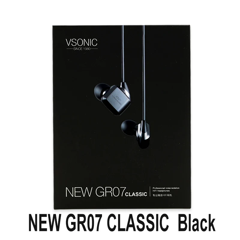 GR07CLASSIC BLACK VSONIC GR07 классический бас низкое сопротивление динамический профессиональный шумоизоляция HIFI наушники - Цвет: GR07CLASSIC BLACK