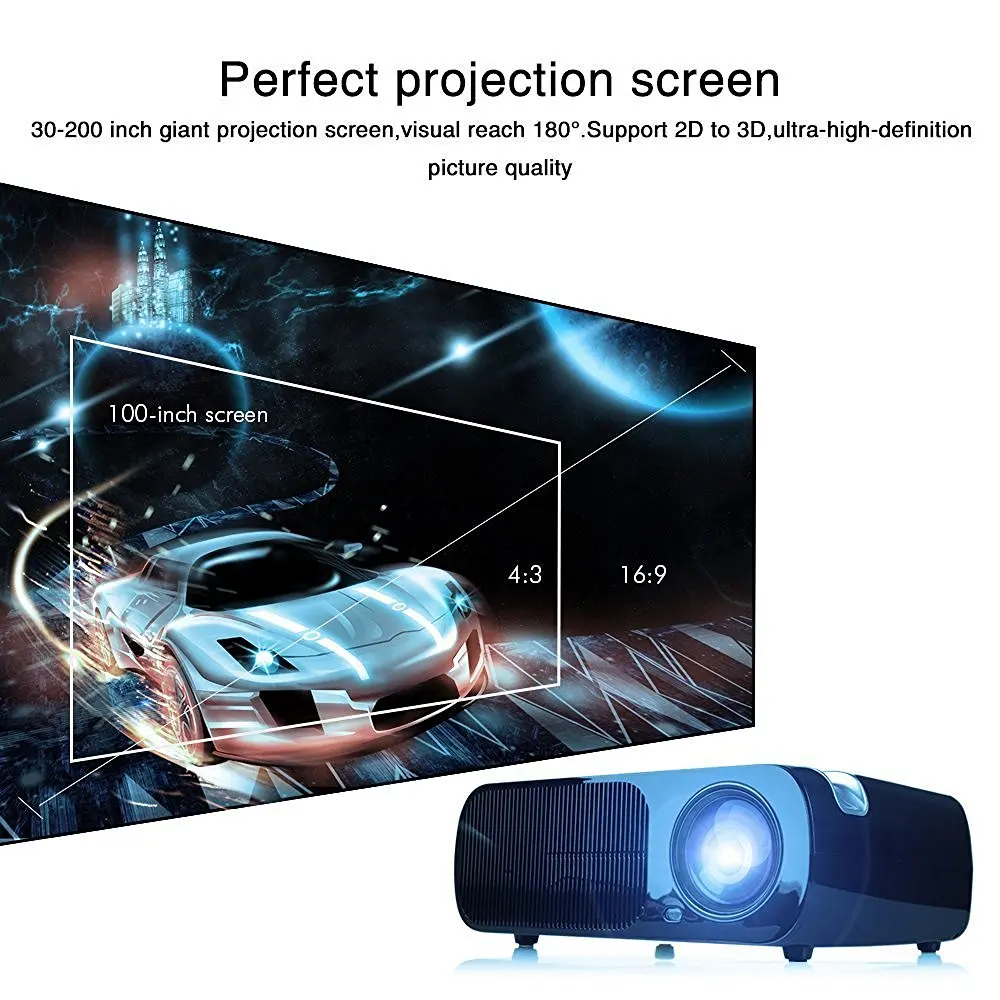 Morroto M98 1080 P HD LED Проектор 2600 Люмен с HDMI/VGA/USB/AV/TV для Видео TV Movie Партия Игры Домашний