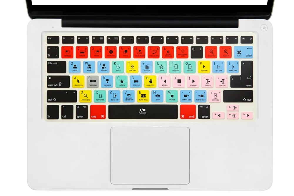 Для Apple final cut pro X функциональная силиконовая крышка для клавиатуры Macbook Air 13 дюймов