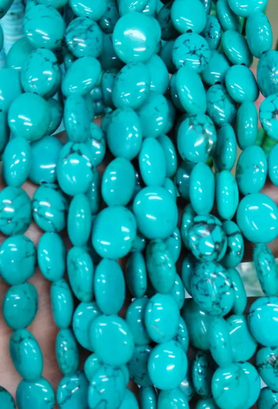 

5strands turquoise Beads Turquoise stone oval egg blue Green white red yellow mixed jewelry making Bead 8-20mm