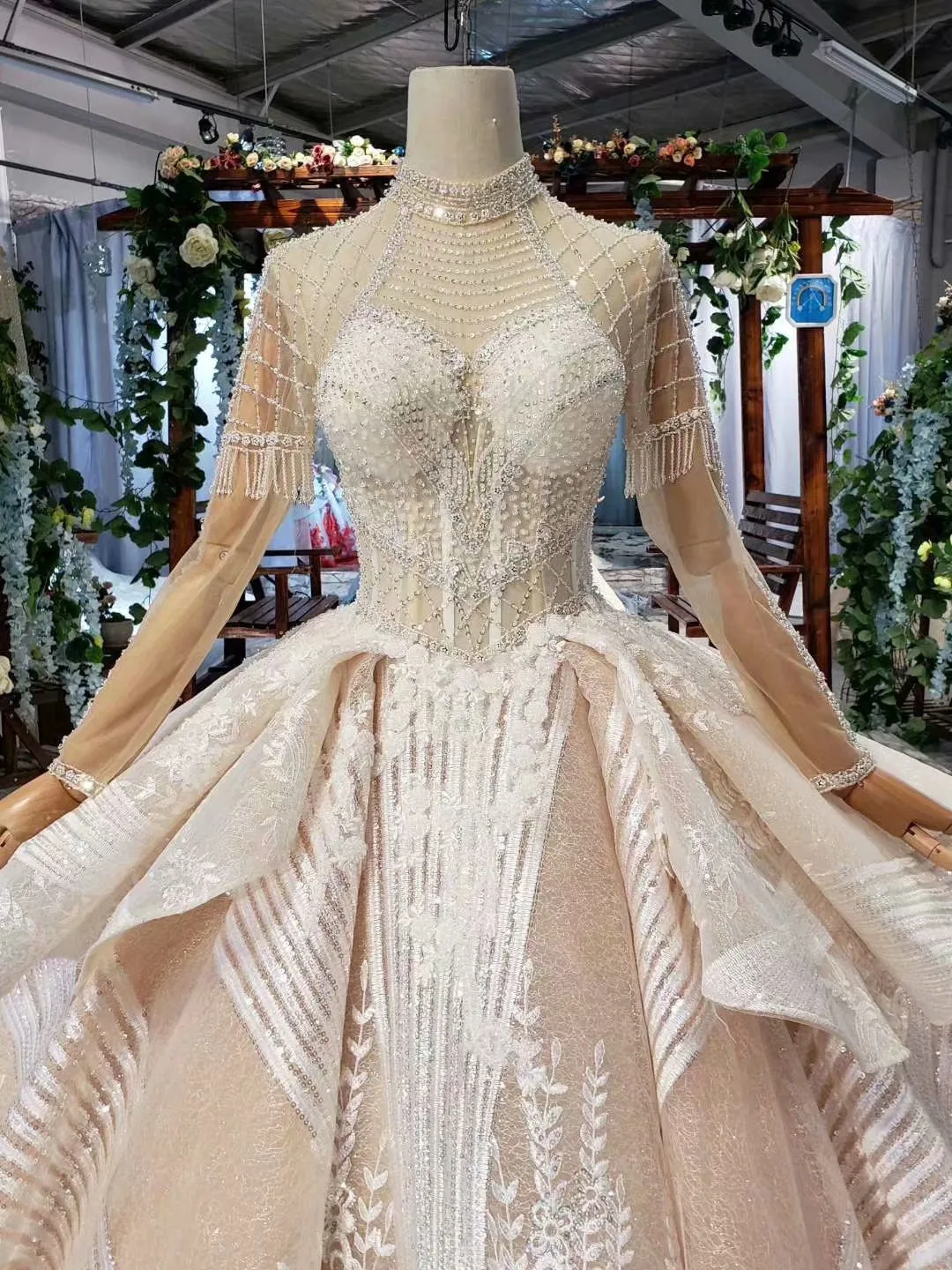 Vestido De Noiva 2m Роскошные свадебные платья с бисером свадебное платье длинным