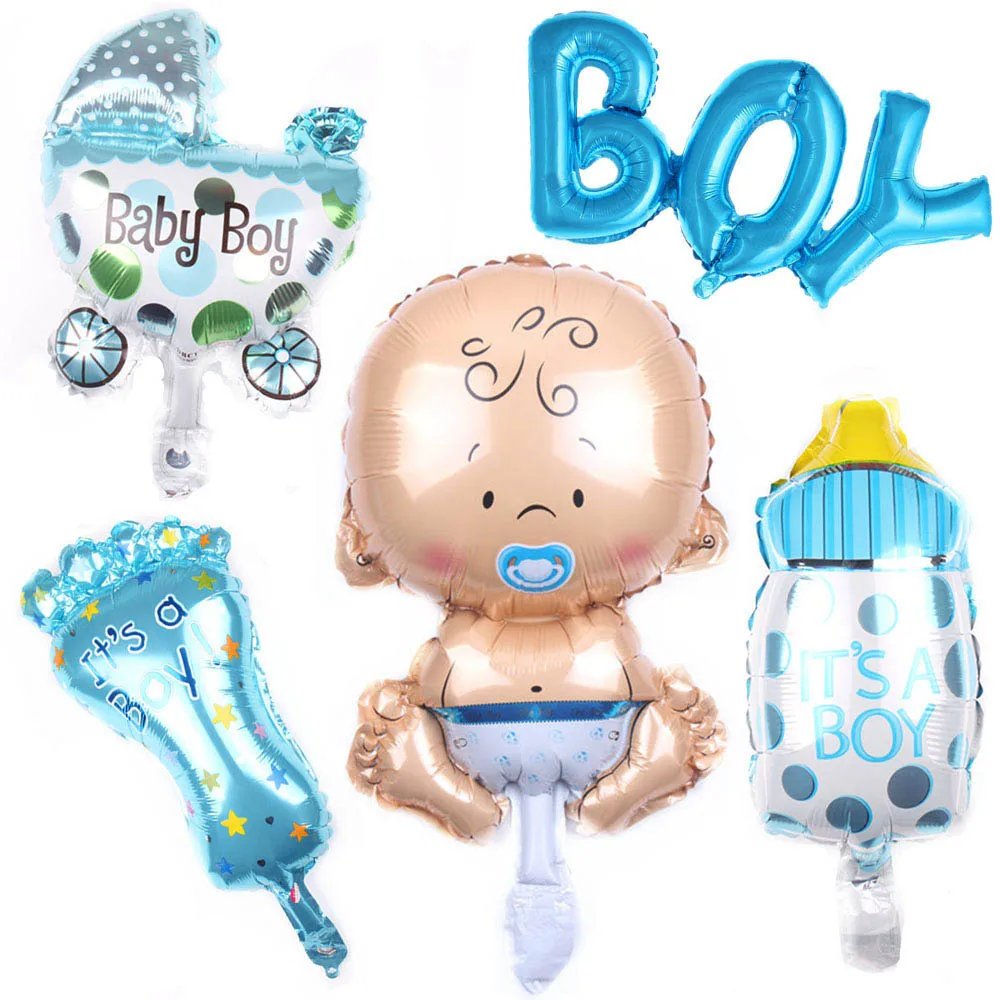 5pc balloon Детский душ для девочек и мальчиков украшение вечерние одноразовая бумажная посуда скатерть шарики, День подарков будущей матери пол раскрывает вечерние сувениры - Цвет: 5pc balloon
