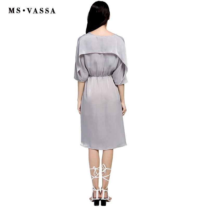 MS Vassa Лето Для женщин платье Новинка 2017 года повседневная женская обувь свободные