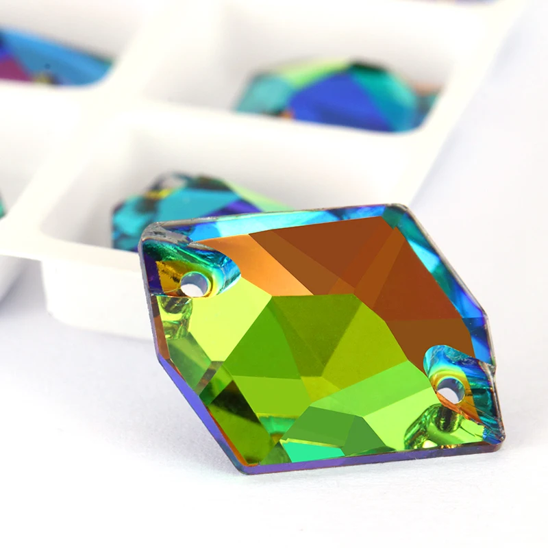 Стекло Alien с кристаллами плоская задняя пришивка стразы кнопки для аппликации