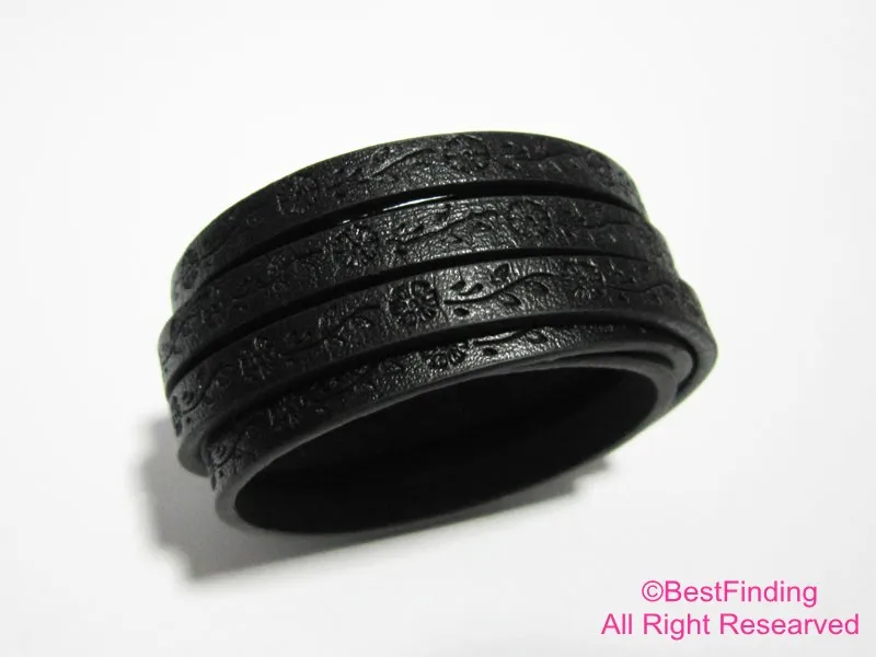 

Leather strips black 5x2mm dandelion press 5mm flat leather cord