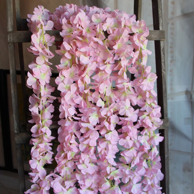1.5 м Искусственный Гортензия гирлянды украшения с цветочной ротанга DIY фестиваль