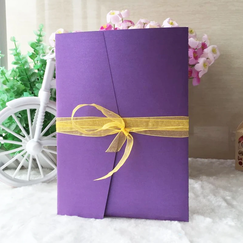 

50pcs/lot Pink Dark Purple Pearl Paper Envelopes Design Wedding Invitation Envelope Card Envelope Pocket Invites QJ-33