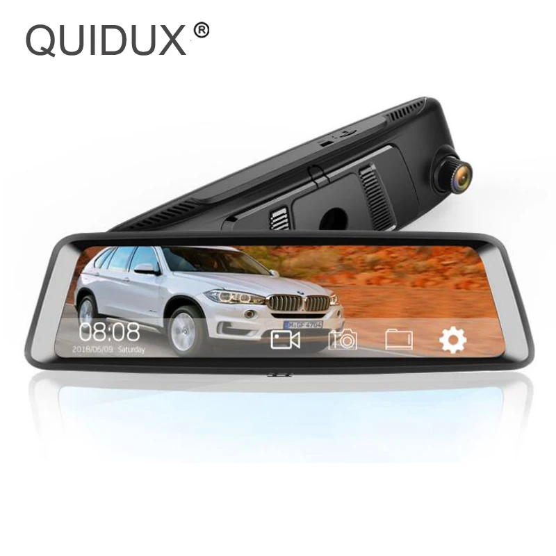 QUIDUX S9 автомобиля Зеркало заднего вида 10 дюймов Сенсорный экран 1200MP DDR3 2G DVR Bluetooth