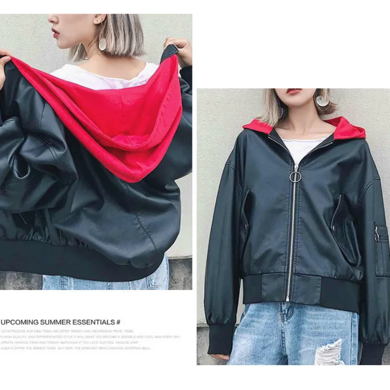 Toddler boy jacket Autumn and winter Leather jackets Girls PU outerwear Kids Hooded Faux leather coats Fit for 3-12years | Детская
