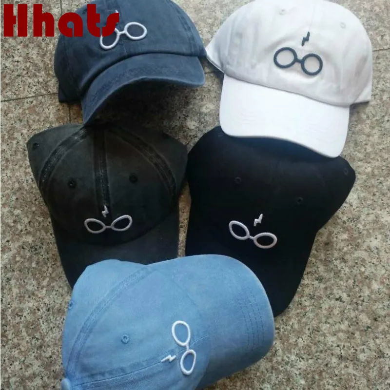 Вышитые очки папа шляпа для женщин Регулируемый промытый Хлопок молния Snapback