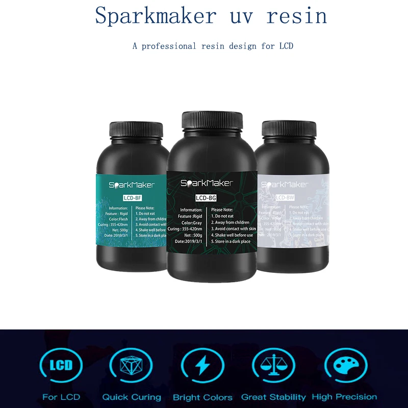 3d нить Sparkmaker ультрафиолетовая смола ЖК/SLA печатные материалы для принтера