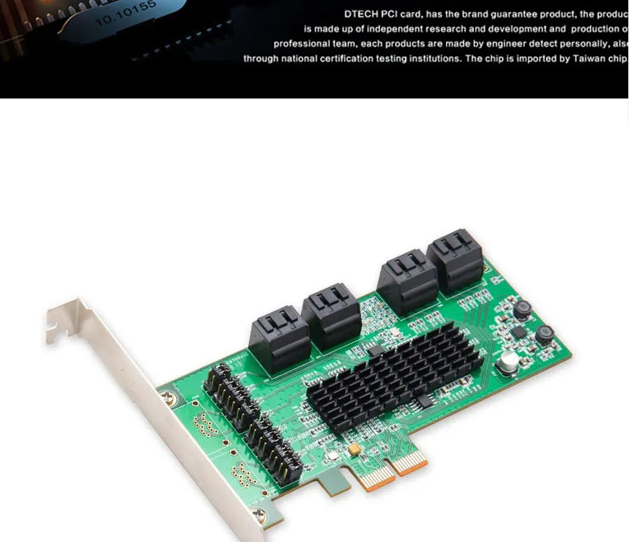 Pcie к SATA III 6 Гбит/с 8 портовый контроллер карты PCIe 2,0x2 с низким профилем Brac PCI-express к SATA адаптер расширения
