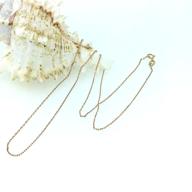 18k Rose Gold ANI 18 K желтое золото(AU750) цепочка ожерелье для женщин украшения для помолвки крест цепь для кулона 16 дюймов или 18 дюймов - Цвет камня: 18k Rose Gold