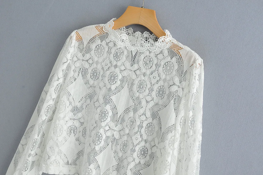 Yuuyiwa Women Blouses Shirts Women's new wholesale long-sleeved collar lace top blouse Tops Blusas Mujer De |