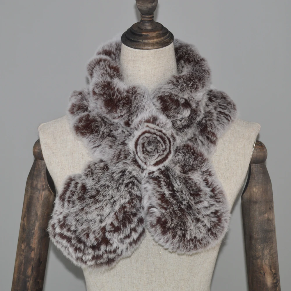 Новинка шарфы-кольца из натурального меха кролика рекс женский зимний шарф