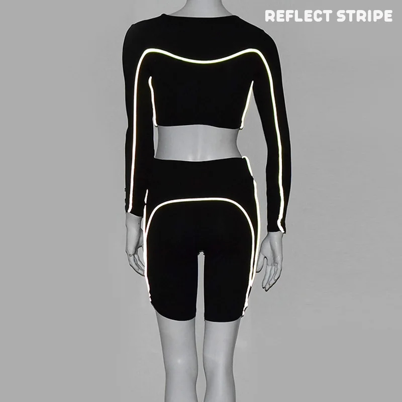 Светоотражающий Набор для йоги Женская спортивная рубашка с длинными рукавами